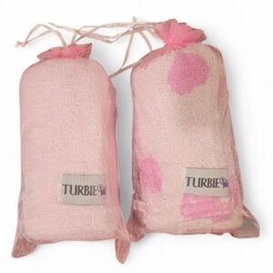Brand New Turbie Twist Microfiber Hair Towel Wrap Pink And Pink With Hearts (2)